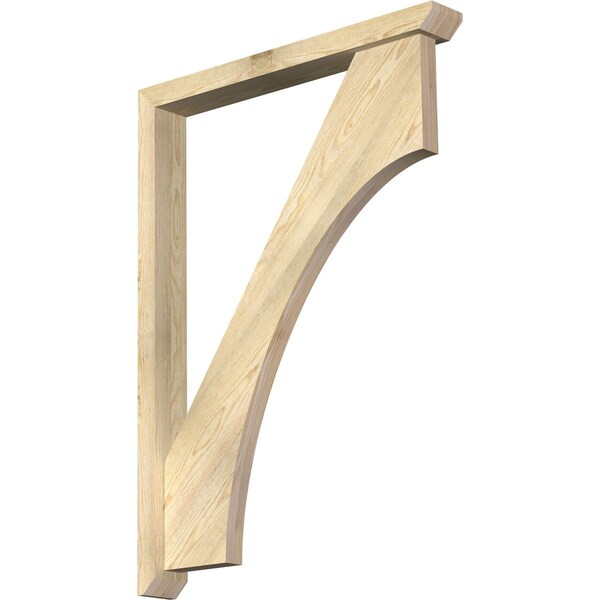 Ekena Millwork Westlake Slat Rough Sawn Bracket w/ Offset Brace, Douglas Fir, 4"W x 32"D x 44"H BKT0402X32X44WTL06RDF - main